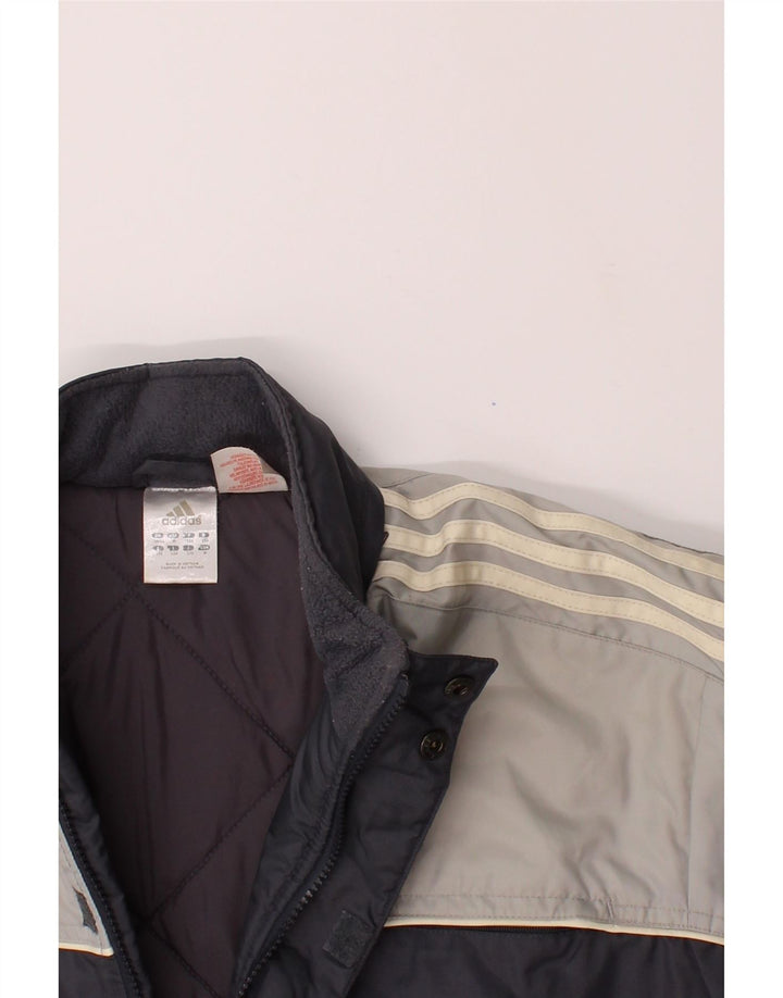ADIDAS Boys Oversized Windbreaker Jacket 11-12 Years Grey Colourblock Vintage Adidas and Second-Hand Adidas from Messina Hembry 