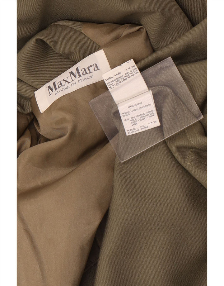 Max Mara Womens Oversized Overcoat UK 14 Large Khaki Wool