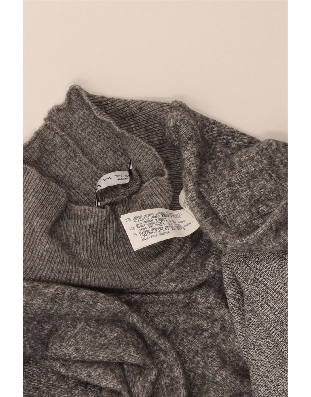 ZARA Womens Maxi Jumper Dress UK 14 Large Grey Flecked Polyester