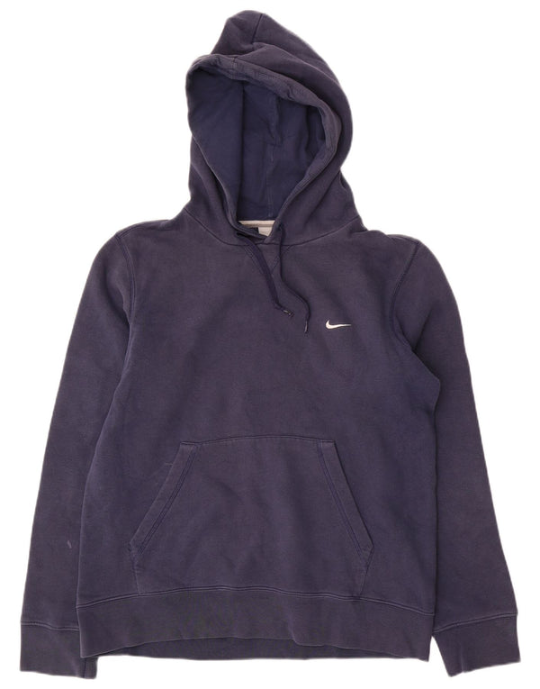 Nike Mens Hoodie Jumper UK 36/38 Small Navy Blue Cotton