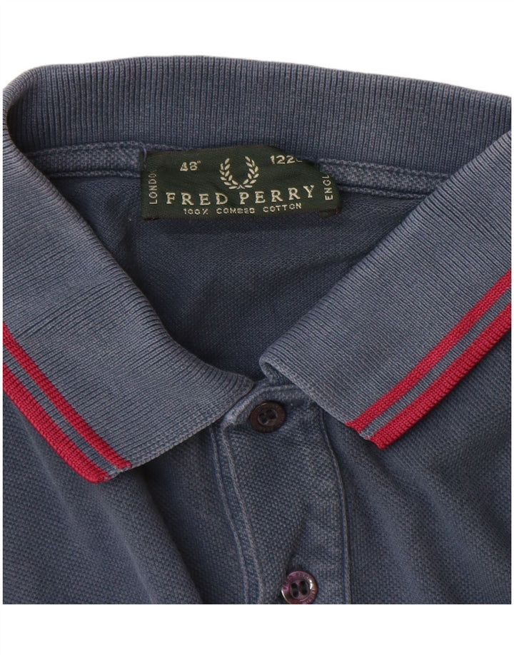 Fred Perry Mens Polo Shirt  Large Navy Blue Cotton