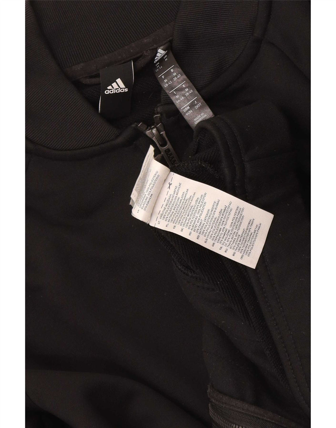 Adidas Womens Tracksuit Top Jacket UK 12/14 Medium Black Polyester