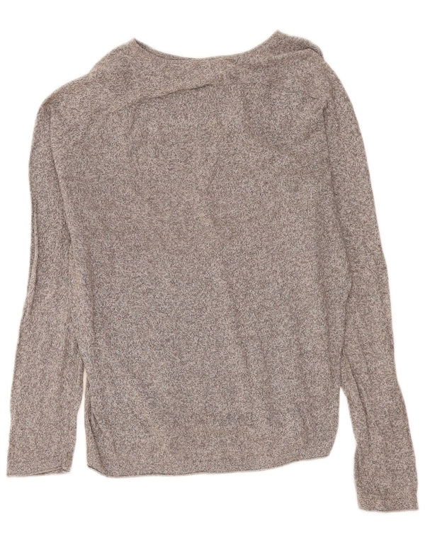 Zara Mens Boat Neck Jumper Sweater Large Grey Flecked