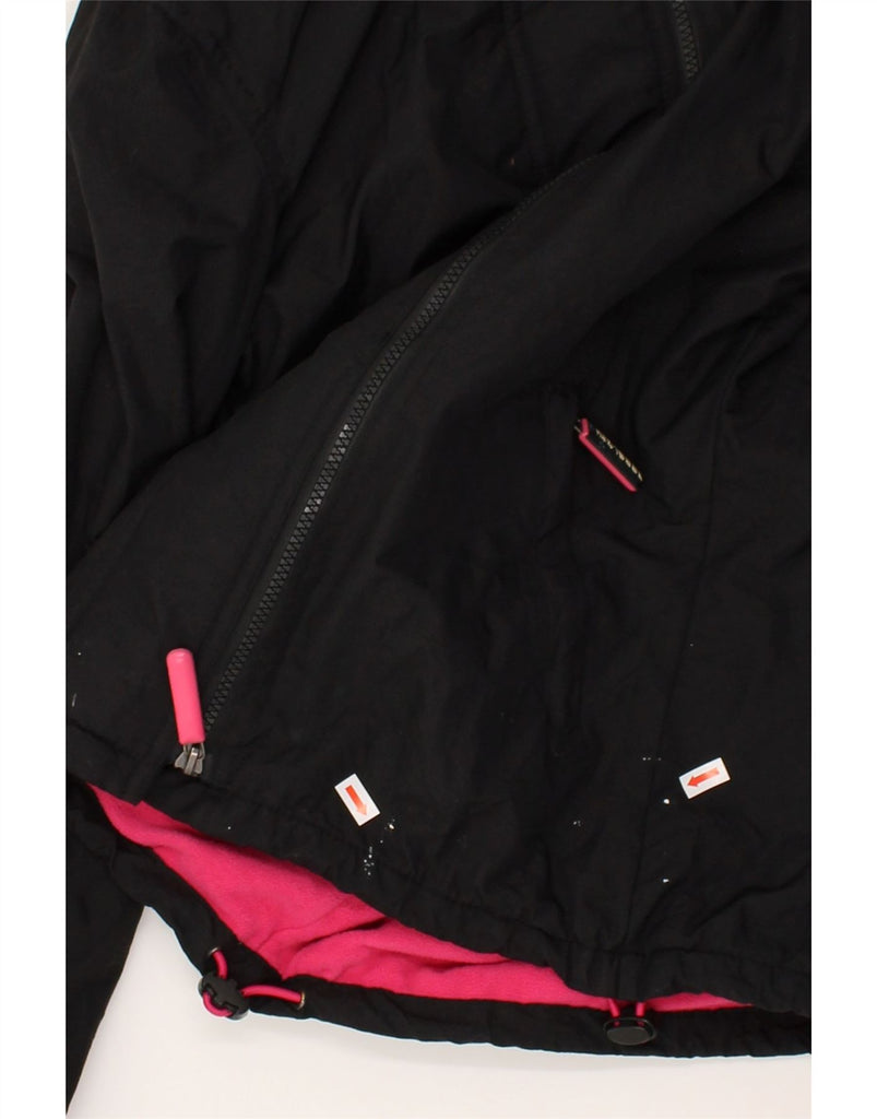 SUPERDRY Womens Hooded Windbreaker Jacket UK 10 Small Black Nylon | Vintage Superdry | Thrift | Second-Hand Superdry | Used Clothing | Messina Hembry 