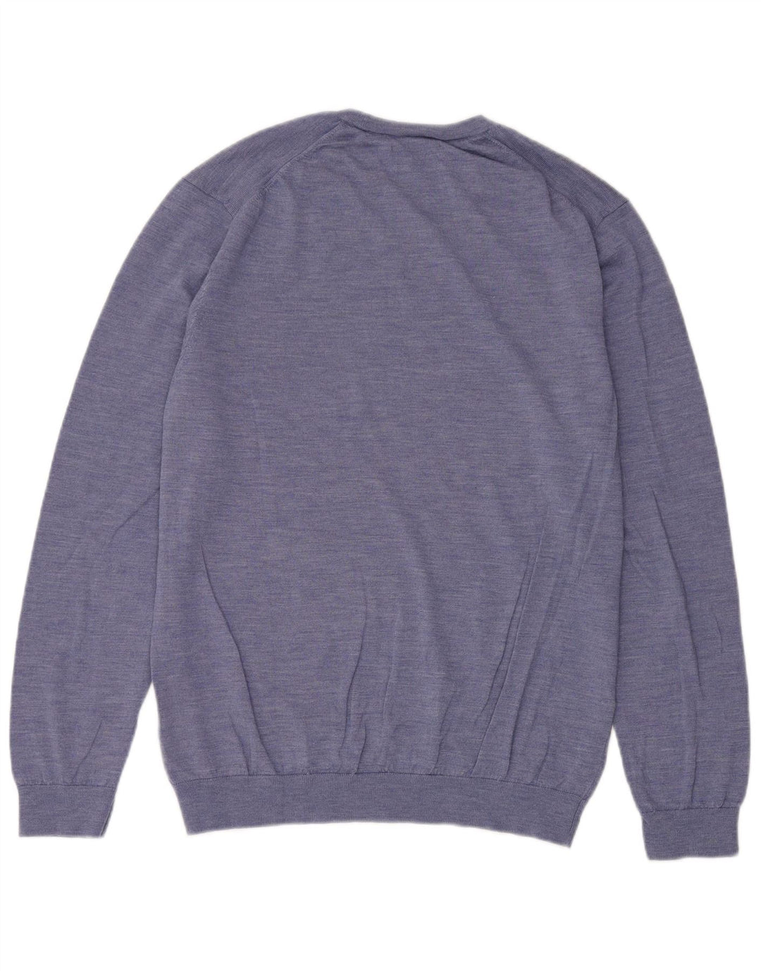 Marks & Spencer Mens Crew Neck Jumper Sweater XL Blue Merino Wool