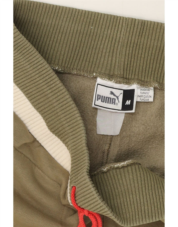 Puma Mens Tracksuit Trousers Medium  Khaki Colourblock