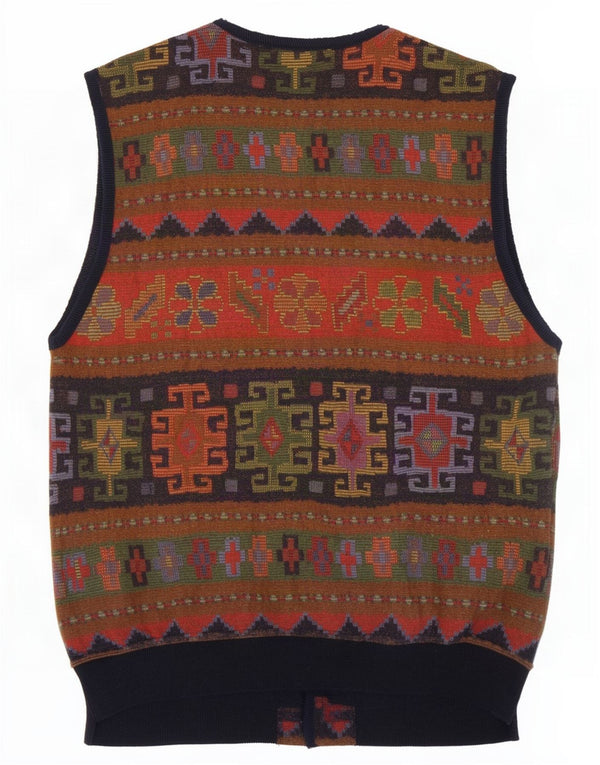 Johnny Lambs Mens Cardigan Sweater IT 52 Large Multicoloured Geometric
