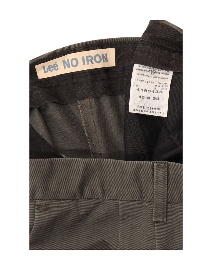 LEE Mens Pegged Chino Trousers W40 L29 Grey Cotton