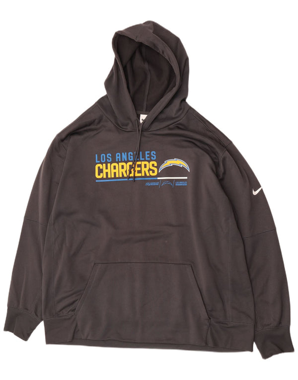 Nike Mens Los Angeles Chargers Graphic Hoodie Jumper 3XL Grey Polyester