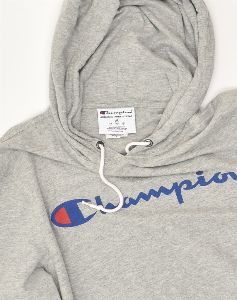 CHAMPION Mens Graphic Hoodie Jumper Medium Grey Cotton | Vintage Champion | Thrift | Second-Hand Champion | Used Clothing | Messina Hembry 