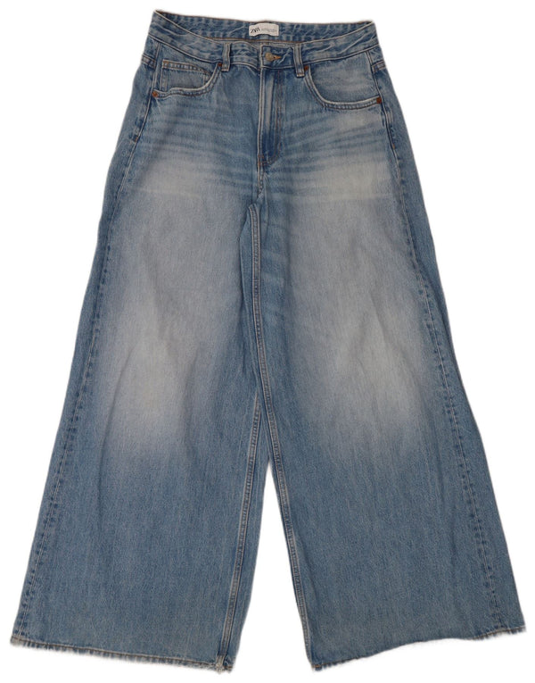 Zara Womens High Waist Wide Leg Jeans EU 40 Medium W30 L32 Blue