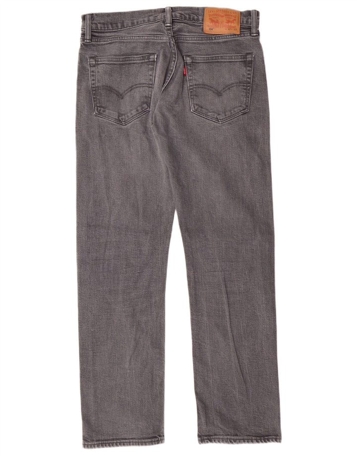 LEVI'S Mens 504 Straight Jeans W32 L29 Grey Cotton