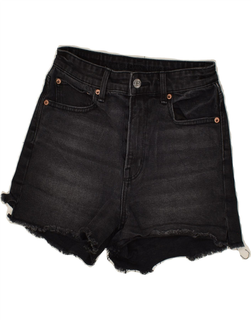 AMERICAN EAGLE Womens Denim Shorts US 00 2XS W25  Black Cotton | Vintage American Eagle | Thrift | Second-Hand American Eagle | Used Clothing | Messina Hembry 