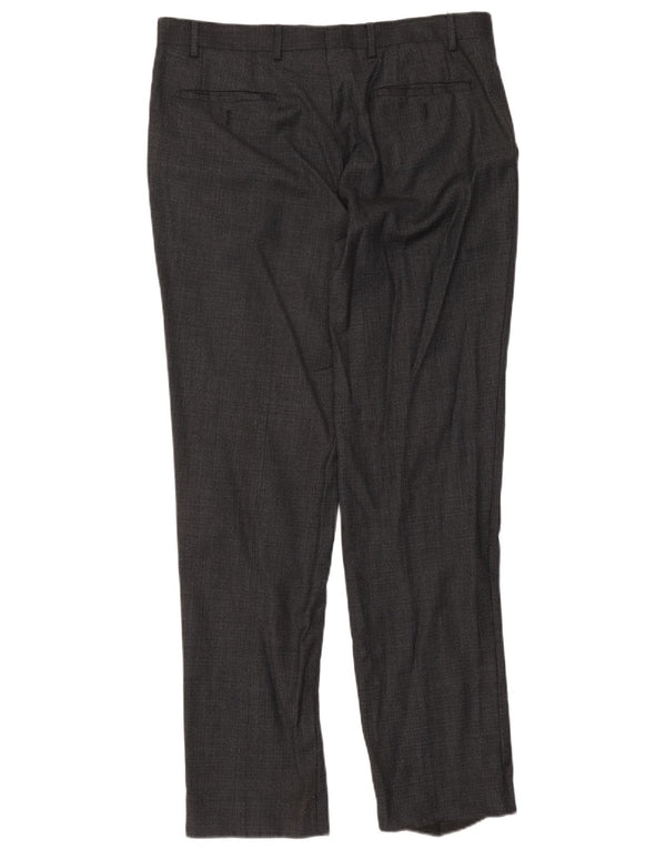 Marks & Spencer Mens Autograph Straight Suit Trousers W36 L33 Grey Wool