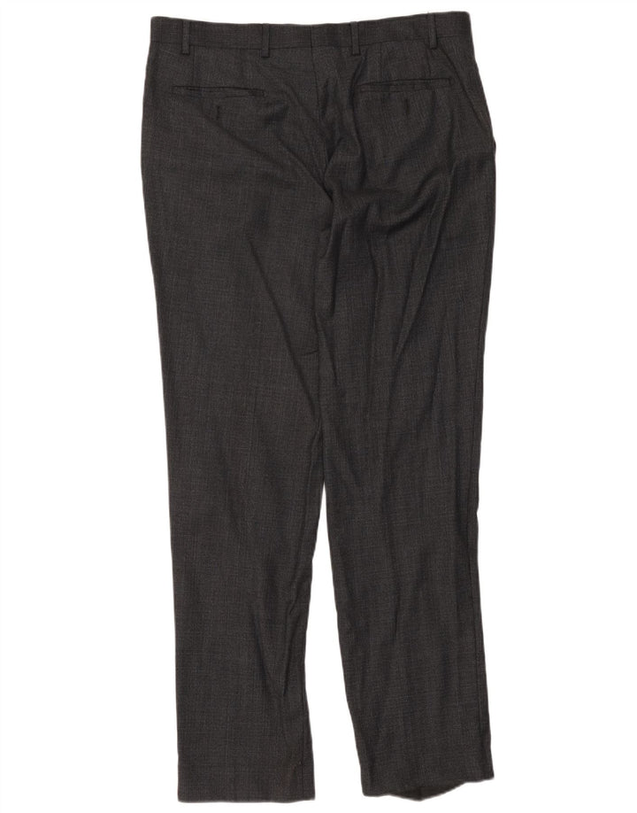 Marks & Spencer Mens Autograph Straight Suit Trousers W36 L33 Grey Wool