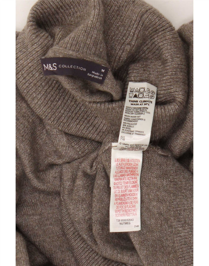 Marks & Spencer Mens Roll Neck Jumper Sweater Medium Brown Polyester