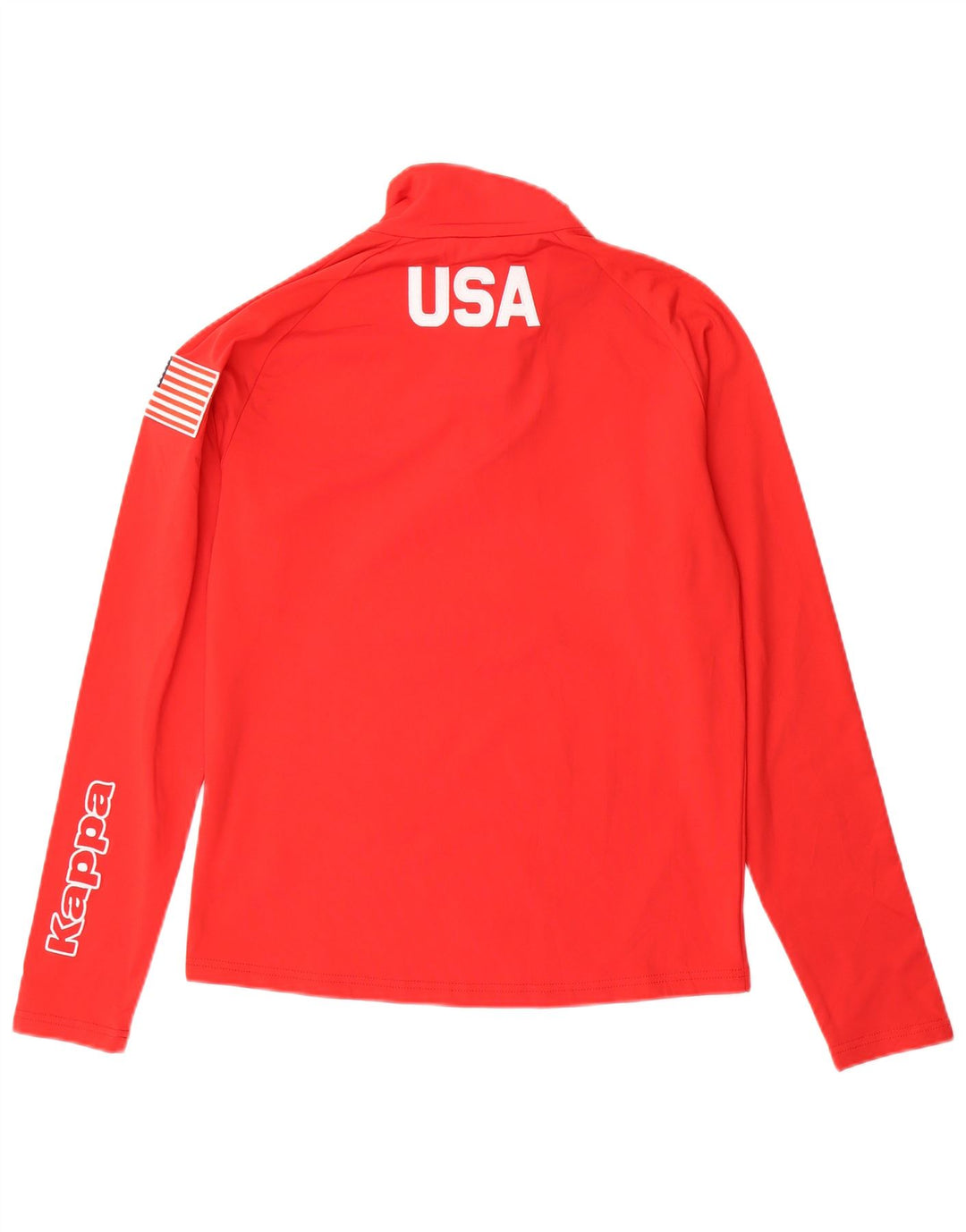 Kappa Mens Graphic Zip Neck Pullover Tracksuit Top Medium Red Polyester