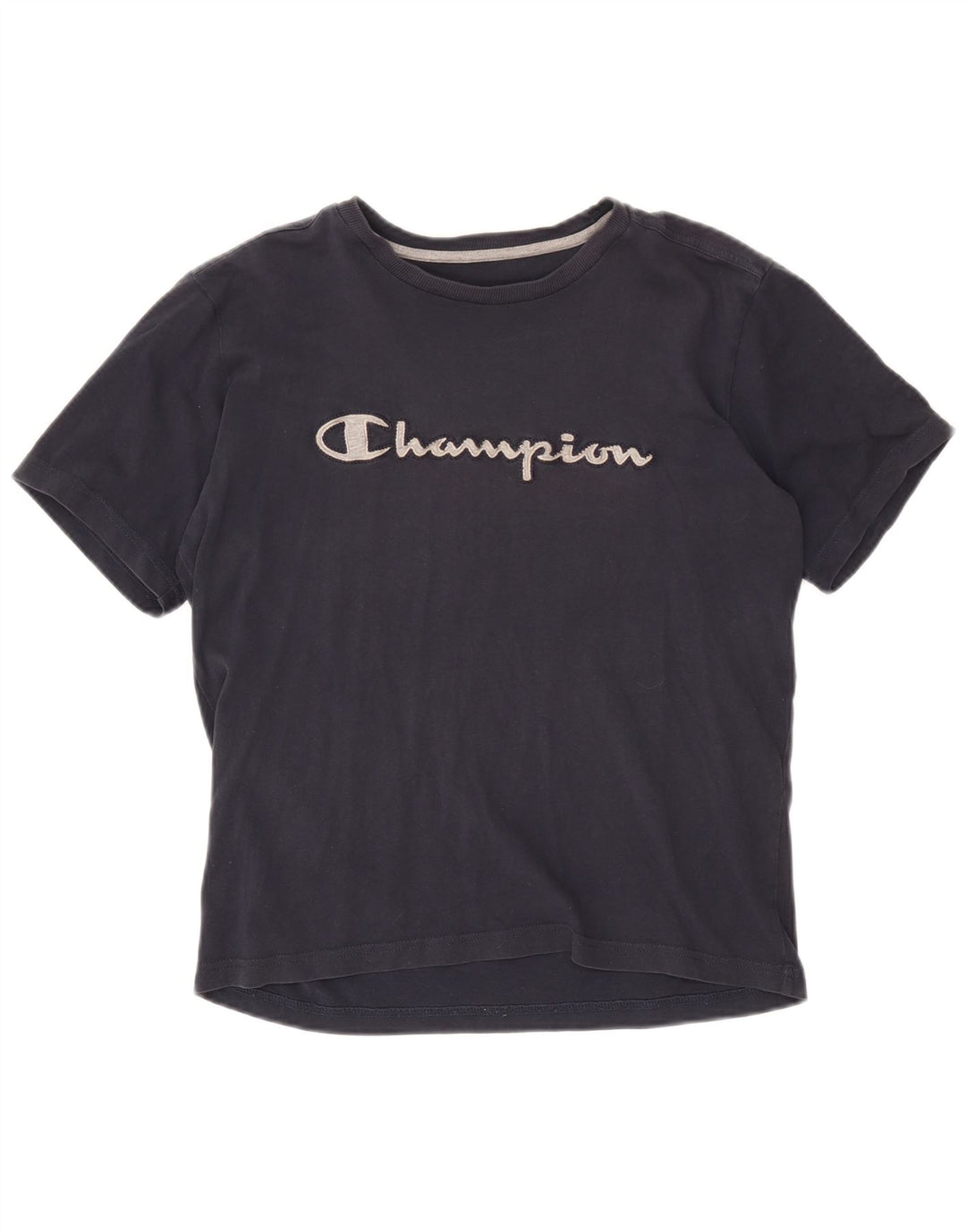 Champion Womens Graphic T-Shirt Top UK 14 Medium Navy Blue