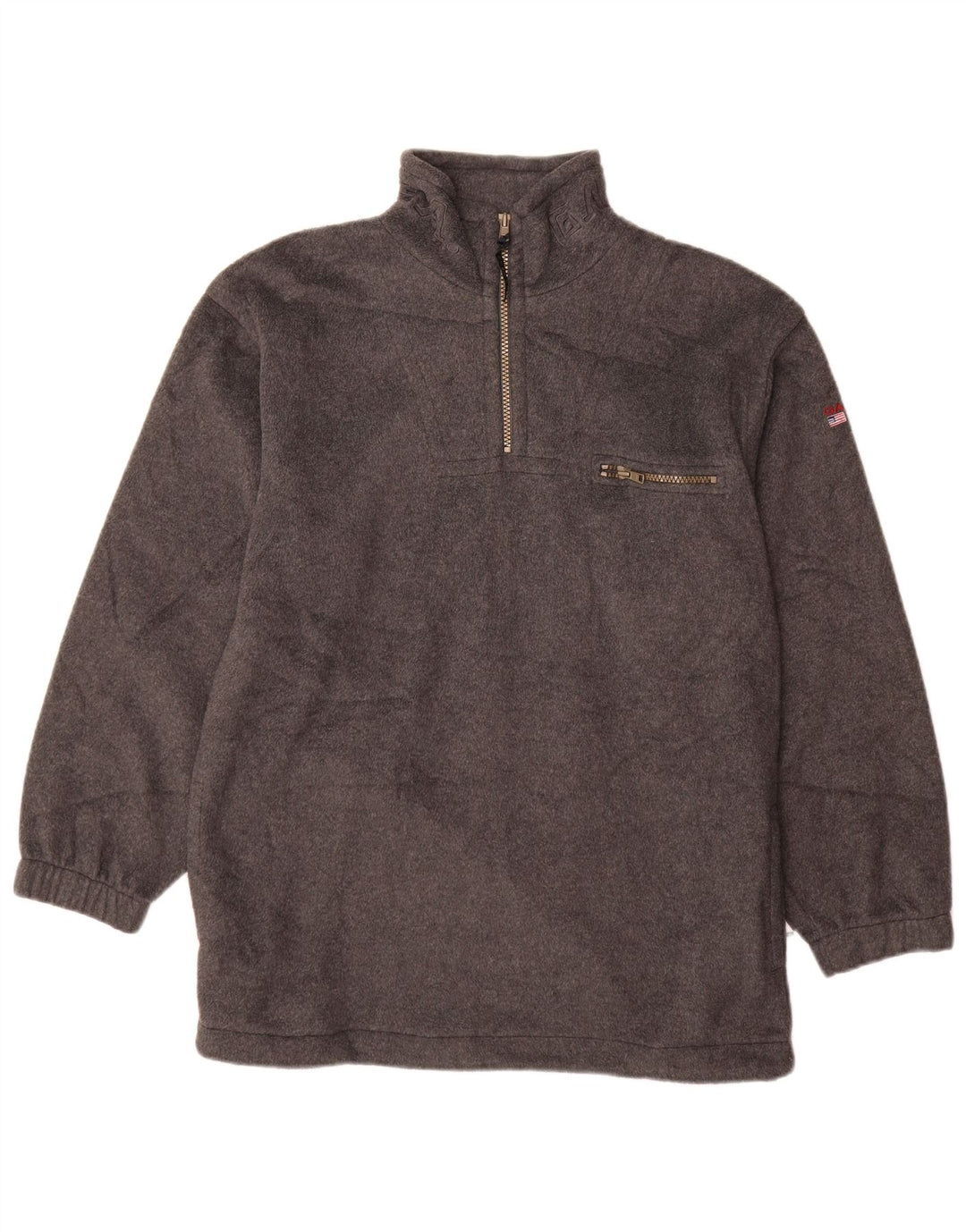 GANT Boys Tall Zip Neck Fleece Jumper 13-14 Years 2XL  Grey Polyester