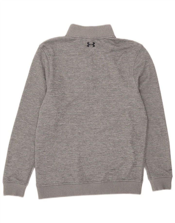 Under Armour Mens Zip Neck Sweatshirt Jumper Small Grey Polyester
