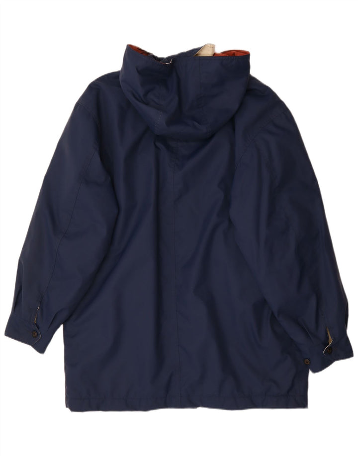 Paul & Shark Mens Hooded Windbreaker Coat UK 38 Medium Navy Blue Polyamide