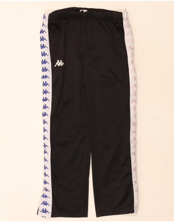 Kappa Womens Graphic Tracksuit Trousers UK 12 Medium Black Colourblock