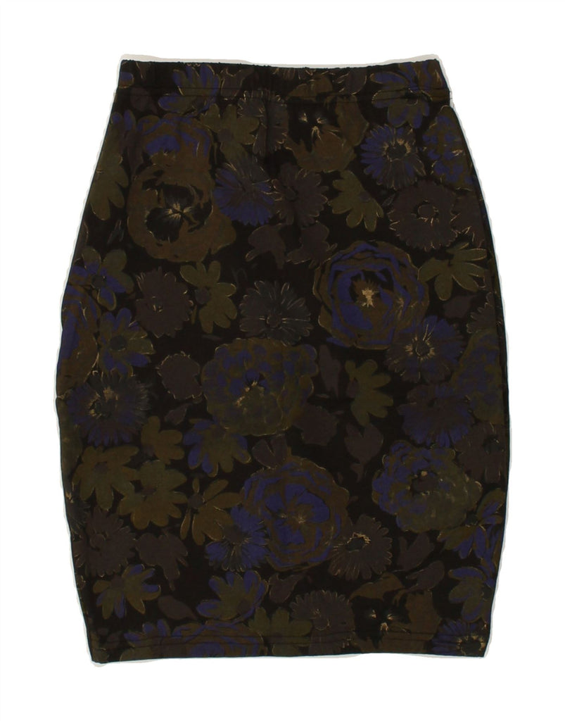 VINTAGE Womens Pencil Skirt W26 Small Navy Blue Floral Cotton | Vintage Vintage | Thrift | Second-Hand Vintage | Used Clothing | Messina Hembry 