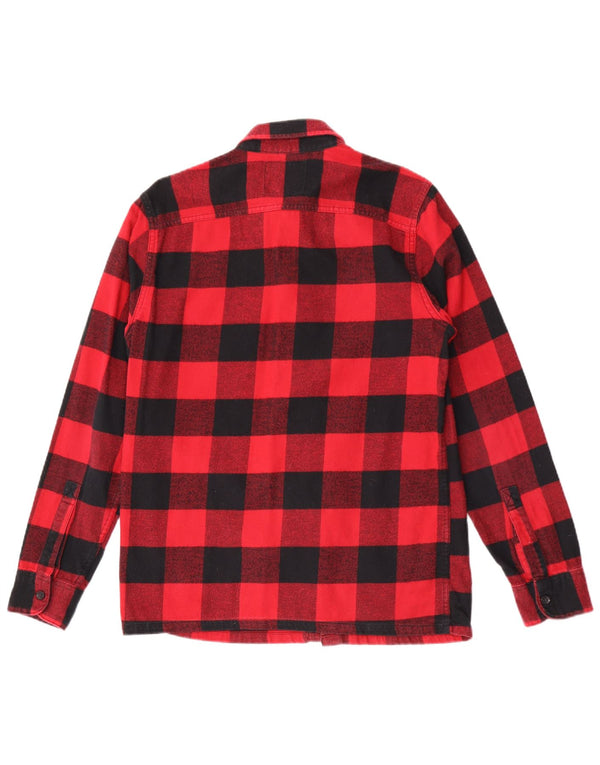 Hollister Mens Flannel Shirt Small Red Check Cotton