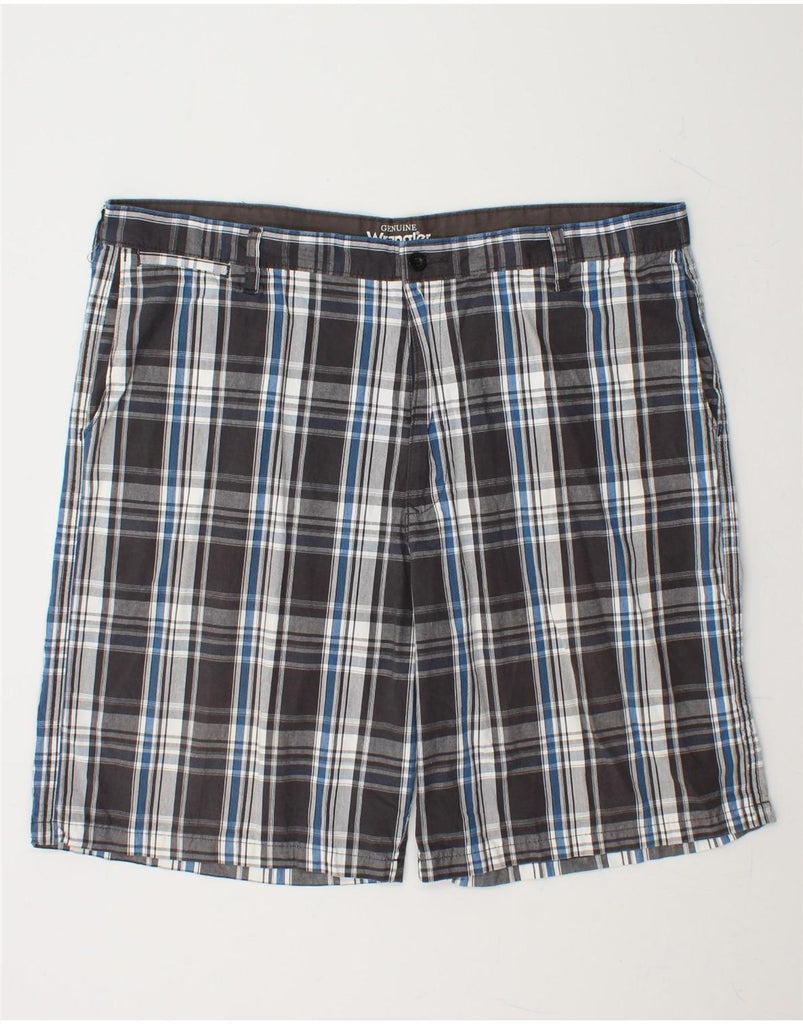 WRANGLER Mens Chino Shorts W40 XL Grey Check Cotton Vintage Wrangler and Second-Hand Wrangler from Messina Hembry 