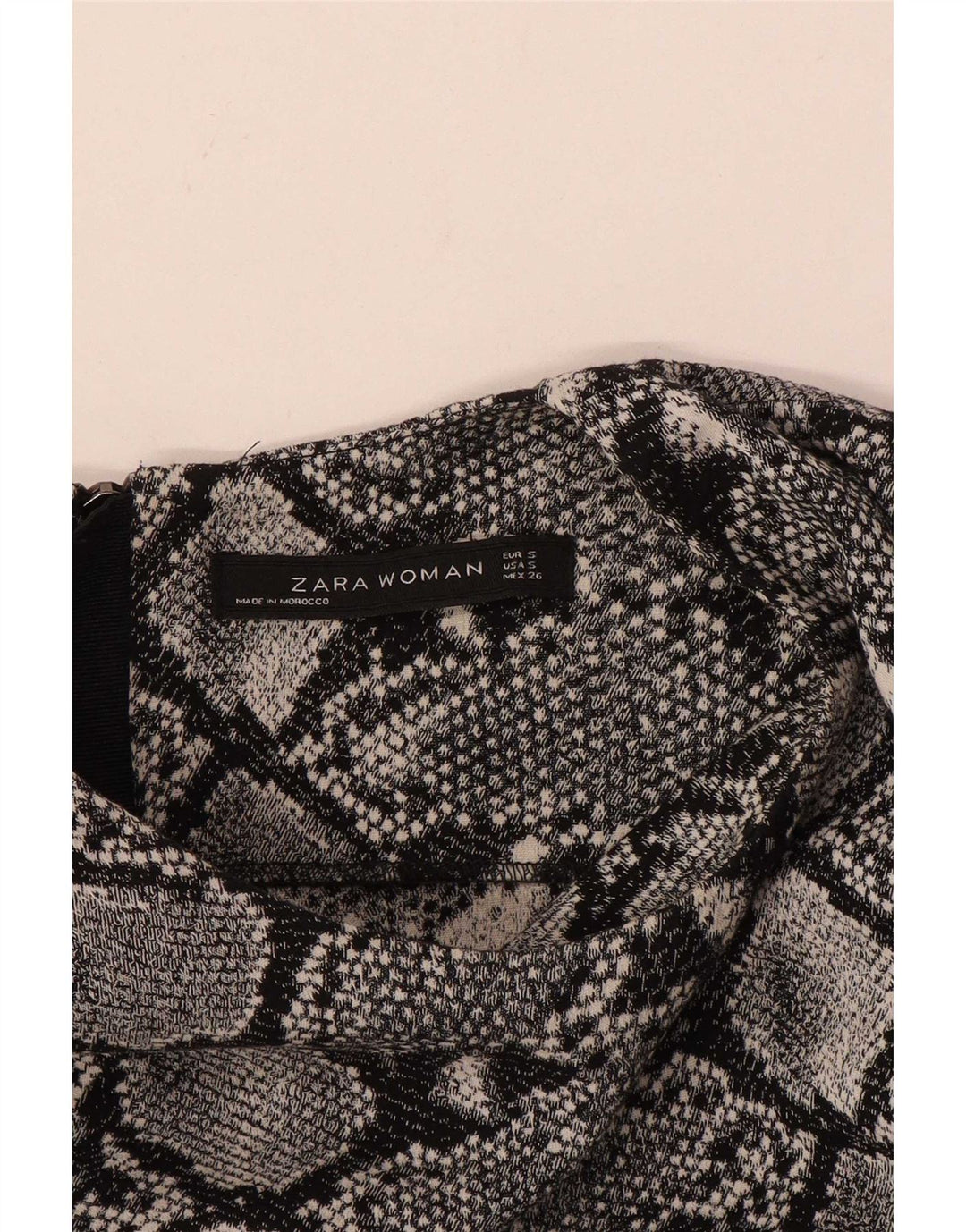 Zara Womens Shift Dress UK 10 Small Grey Animal Print