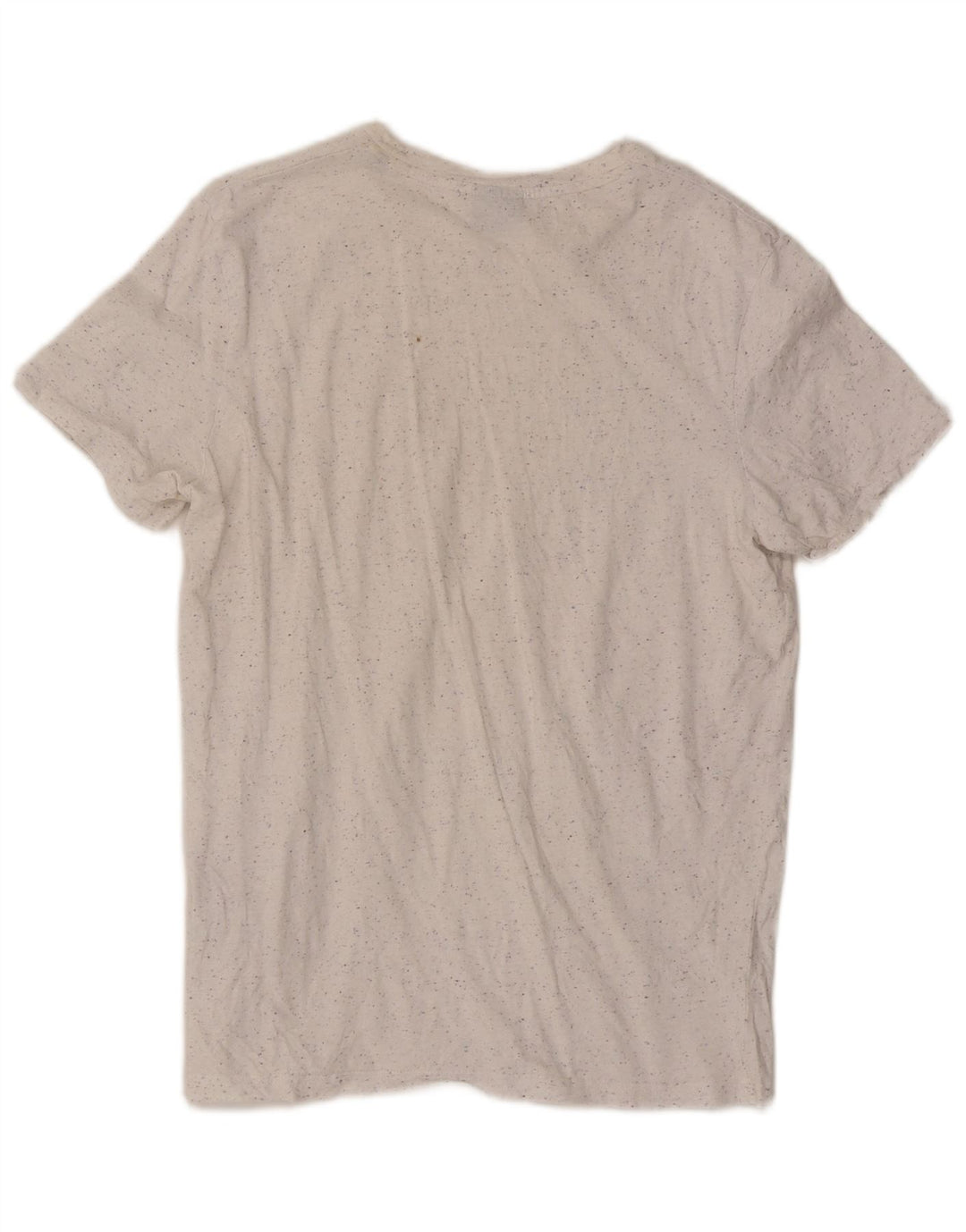 Jack & Jones Mens T-Shirt Top Medium White Flecked Cotton
