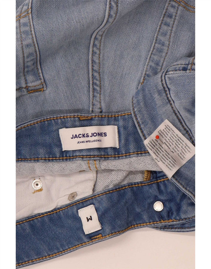Jack & Jones Mens Distressed Denim Shorts Medium W32  Blue Cotton