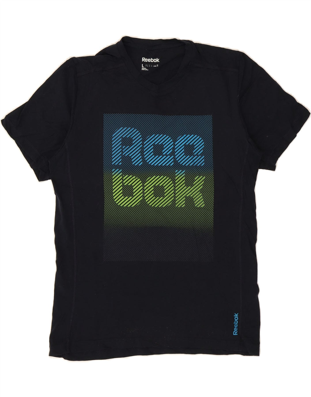 REEBOK Mens Graphic T-Shirt Top Large Navy Blue Cotton Vintage Reebok and Second-Hand Reebok from Messina Hembry 