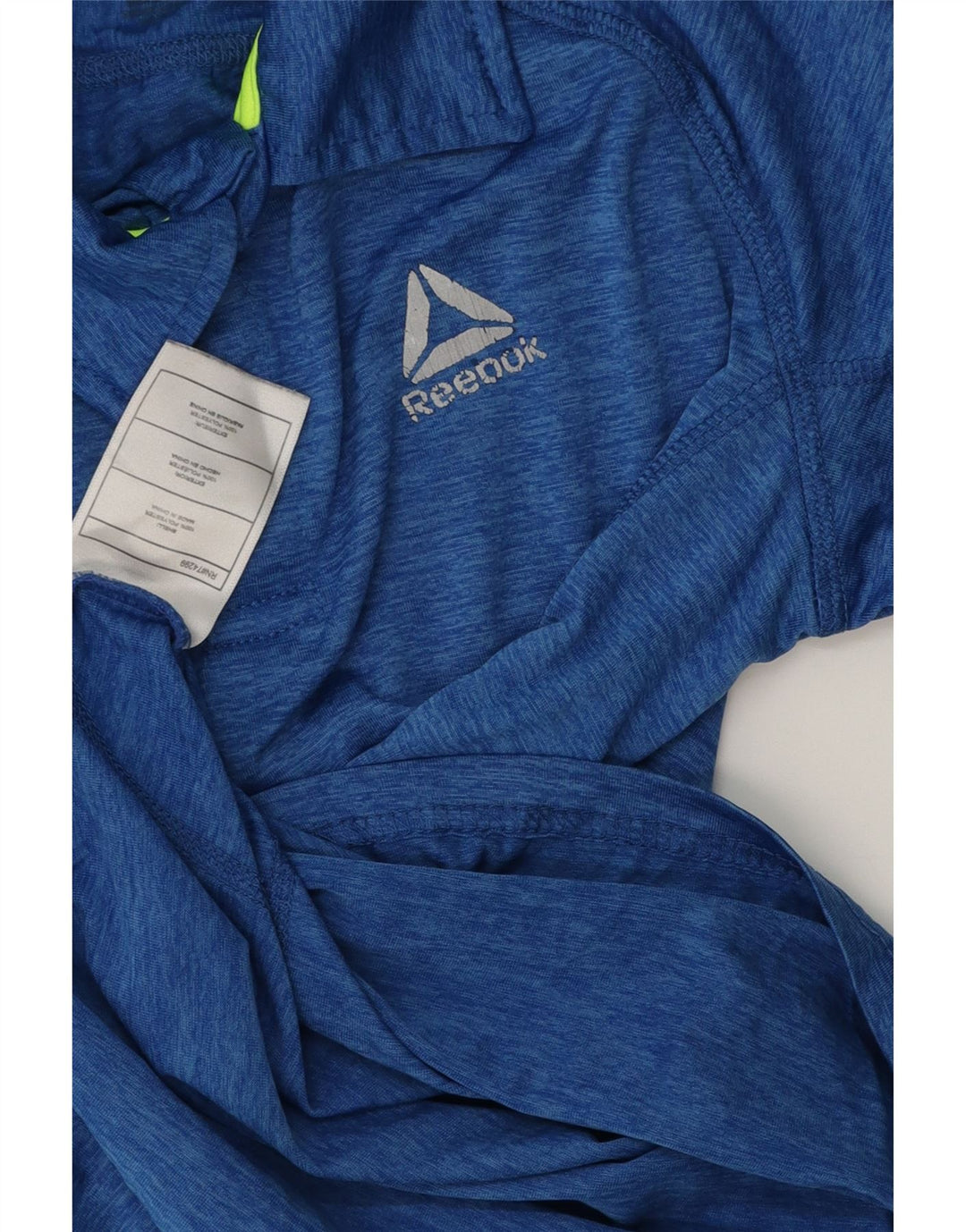 REEBOK Boys Polo Shirt 11-12 Years Blue Flecked Polyester