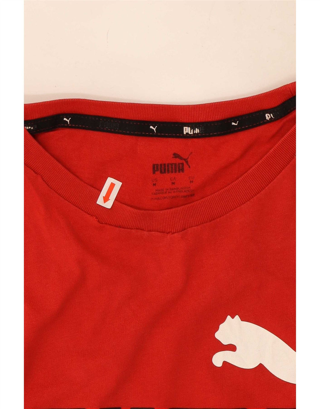 Puma Mens Graphic T-Shirt Top Medium Red Cotton