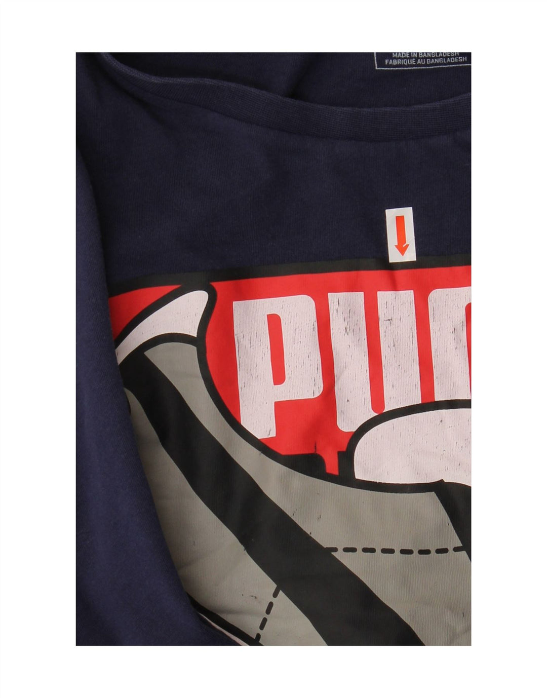 PUMA Mens Graphic T-Shirt Top XL Navy Blue Cotton