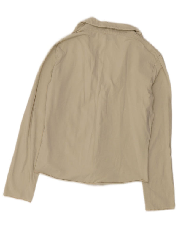 Cerruti 1881 Womens Shirt Blouse UK 14 Large Beige Cotton