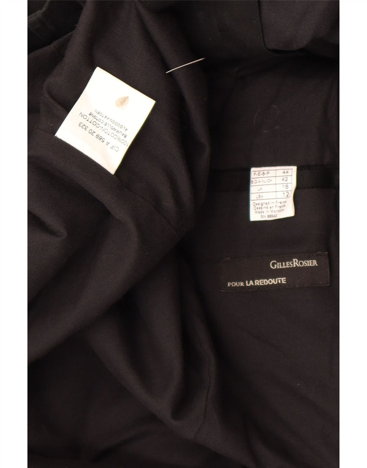 La Redoute Womens Trench Coat UK 16 Large  Black Cotton