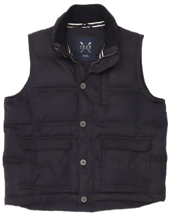 Crew Clothing Mens Padded Gilet UK 46 3XL Navy Blue Polyester