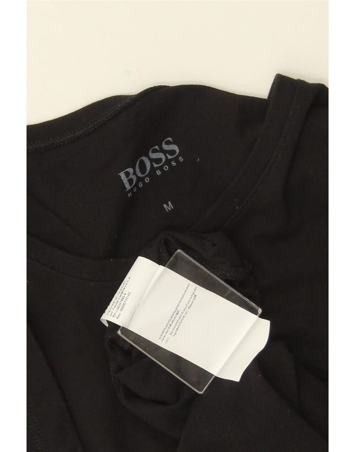 HUGO BOSS Mens T-Shirt Top Medium Black Cotton