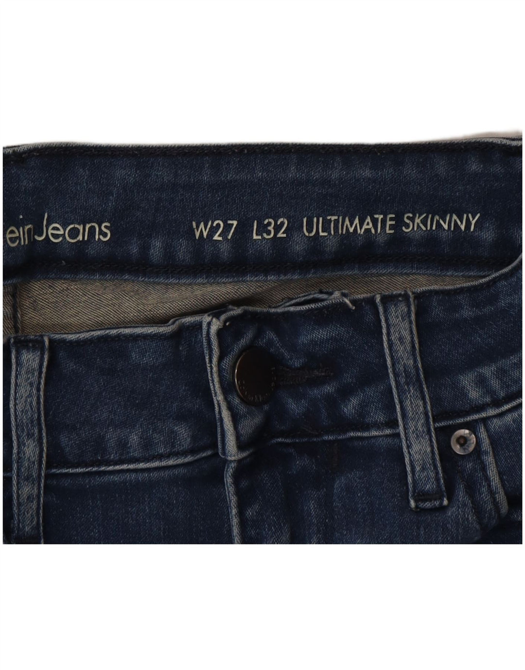 Calvin Klein Womens Ultimate Skinny Jeans W27 L32 Blue Cotton