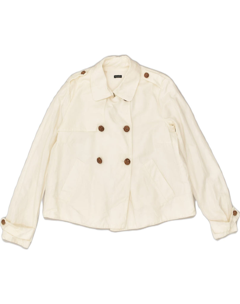 JOSEPH Womens Pea Coat EU 40 Medium White Cotton | Vintage Joseph | Thrift | Second-Hand Joseph | Used Clothing | Messina Hembry 