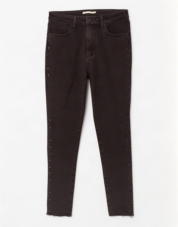 Levi's Womens 721 High Rise Skinny Jeans W30 L27 Black Cotton