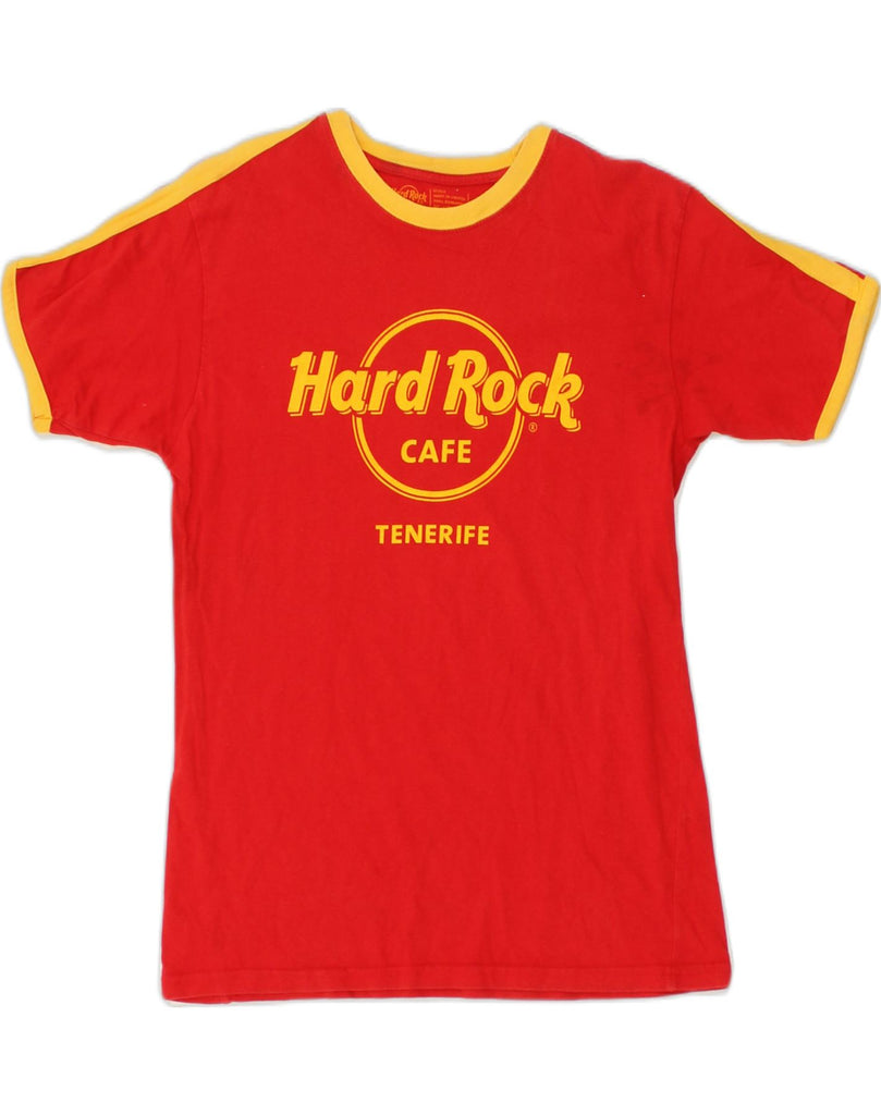 HARD ROCK CAFE Mens Tenerife Graphic T-Shirt Top Small Red Cotton | Vintage Hard Rock Cafe | Thrift | Second-Hand Hard Rock Cafe | Used Clothing | Messina Hembry 