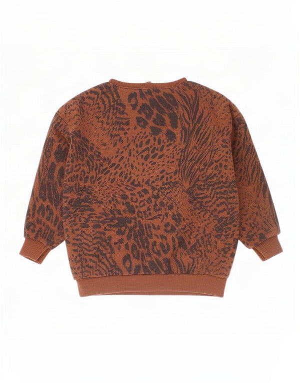 Nike Baby Girls Graphic Sweatshirt Jumper 18-24 Months Brown Animal Print
