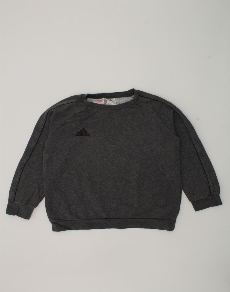 ADIDAS Boys Sweatshirt Jumper 9-10 Years Grey Cotton | Vintage Adidas | Thrift | Second-Hand Adidas | Used Clothing | Messina Hembry 