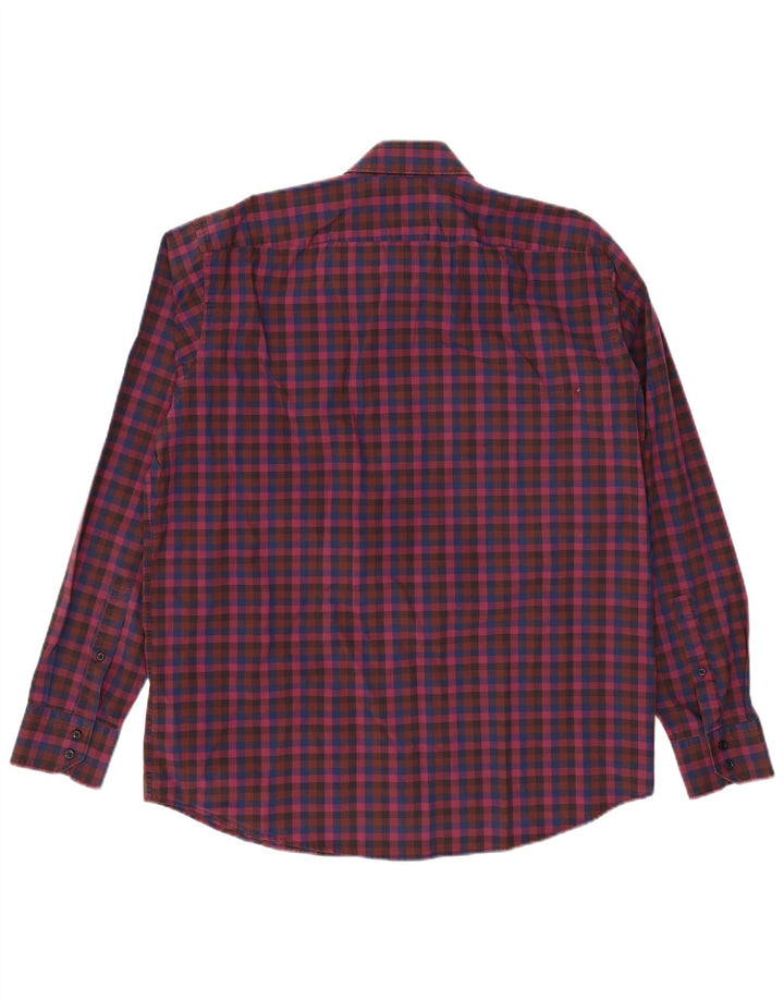 HUGO BOSS Mens Shirt Size 44 17 1/2 XL Purple Check