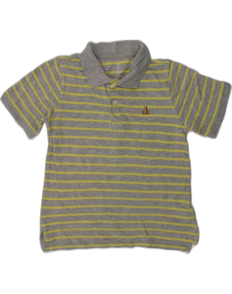 GAP Boys Polo Shirt 4-5 Years Grey Striped Cotton | Vintage Gap | Thrift | Second-Hand Gap | Used Clothing | Messina Hembry 