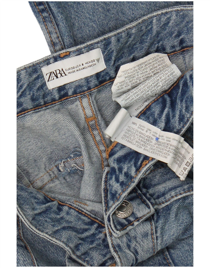 Zara Womens Cargo Flared Jeans EU 32 2XS W22 L32 Blue Cotton