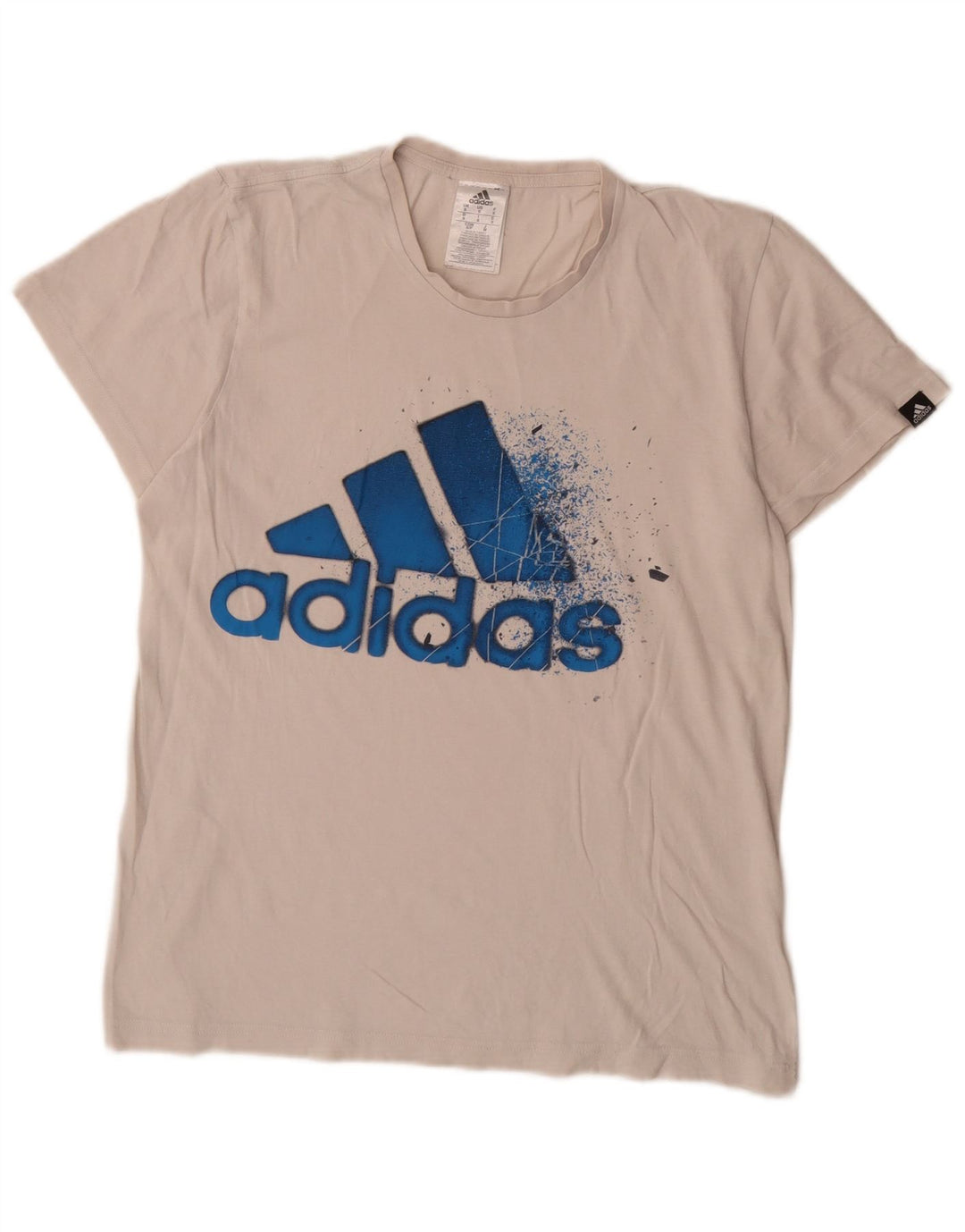 Adidas Mens Graphic T-Shirt Top Small White Cotton